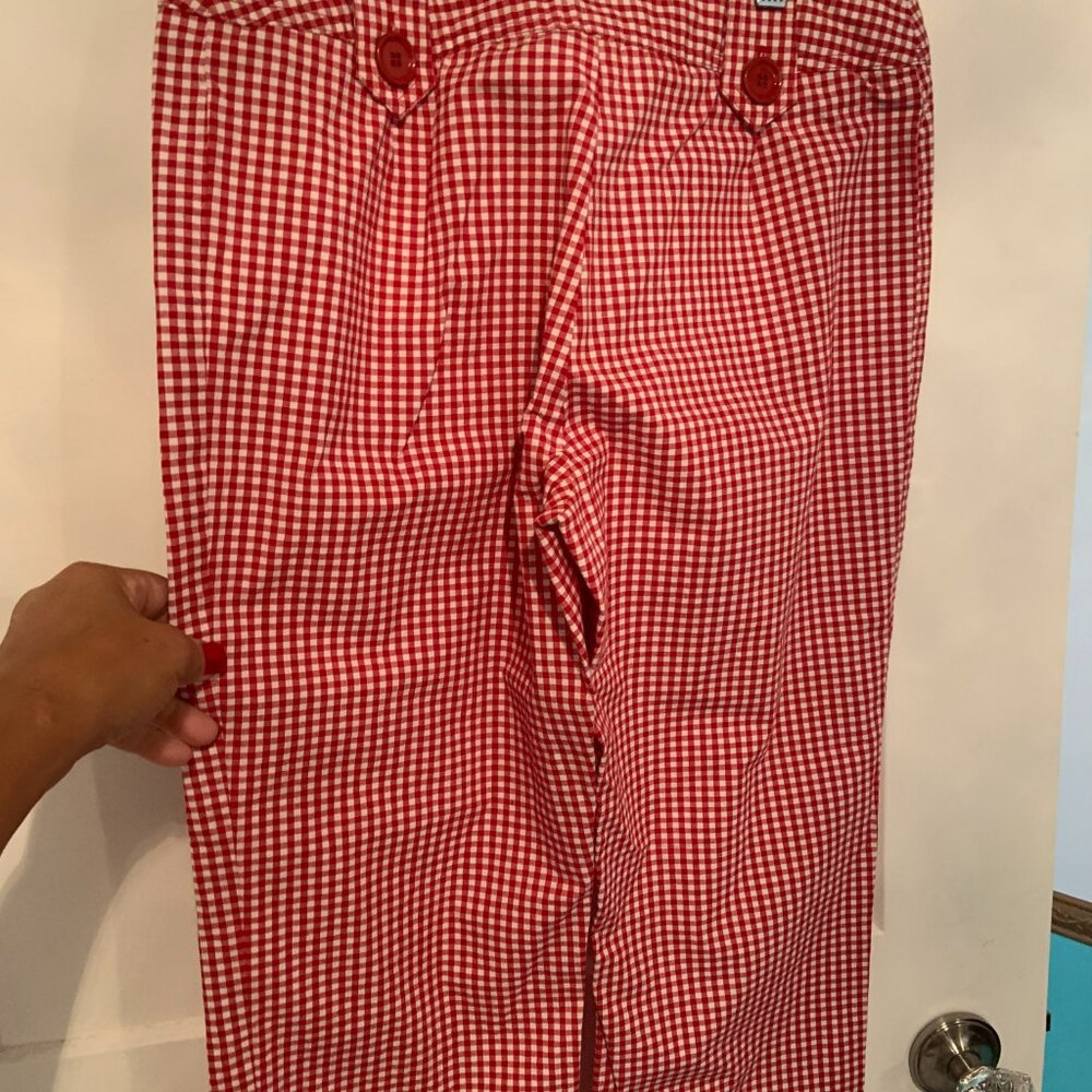 🍒 Vintage Vibe Gingham Capris - Premiere Collection Size 10 🍒